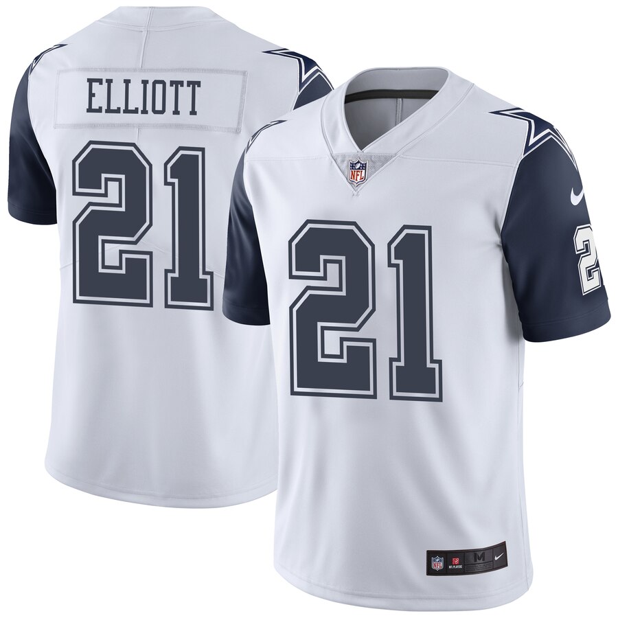 Men Dallas Cowboys #21 Ezekiel Elliott Nike White Vapor Untouchable Color Rush Limited Player nfl Jersey->dallas cowboys->NFL Jersey